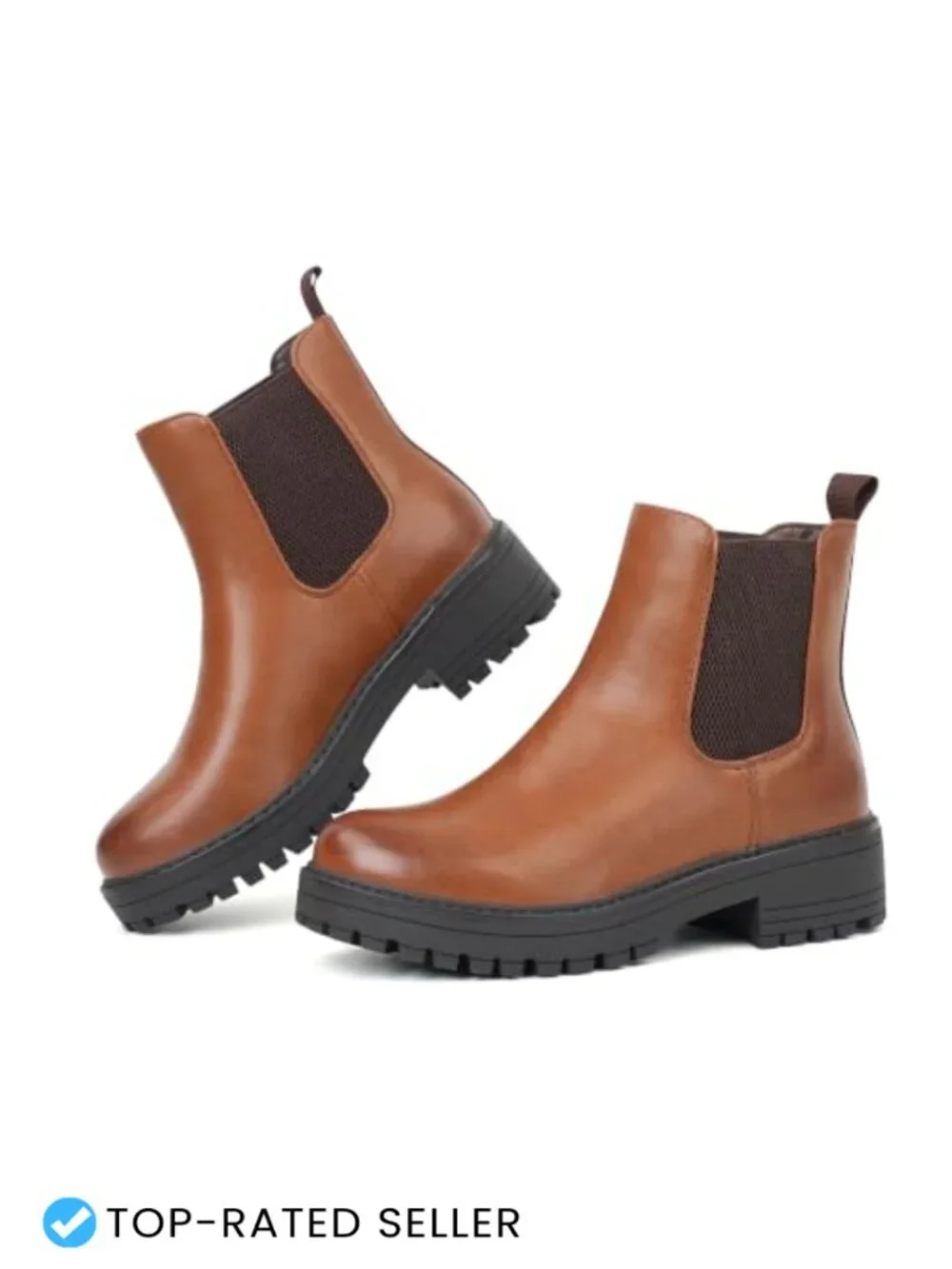 Women's Chelsea Ankle Boots Platform Chunky Heel Slip-On Lug Sole Winter Booties